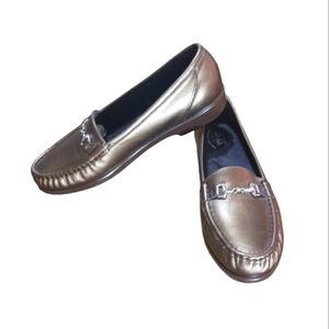 NEW SAS Tripad Comfort Horsebit Loafers Shoes in Golden Metallic Size 10